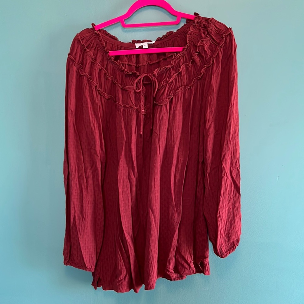 Grace & Lace Carlee top, rust color, XL, EUC.